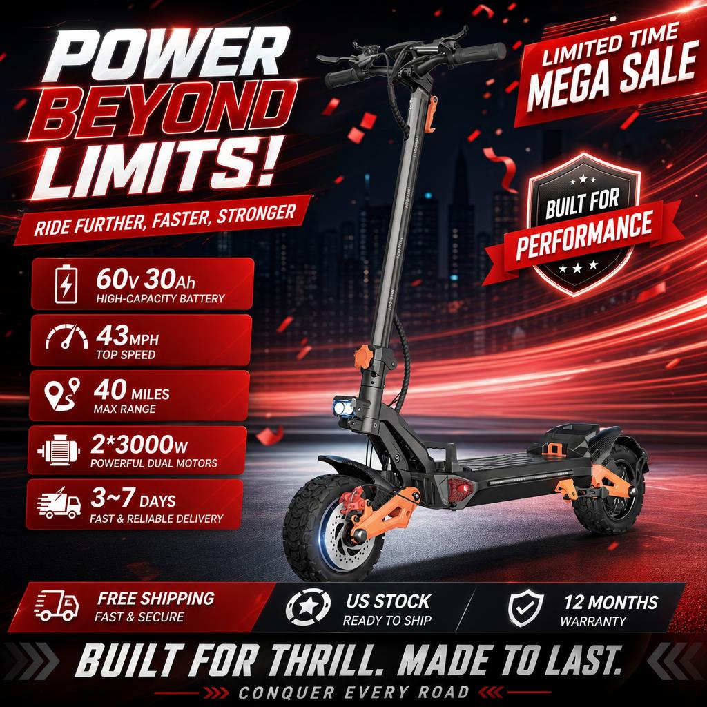 60V 30Ah Electric Scooter Battery - سكوتر كهربائي للبالغين FREEBOY H9 بمحركين