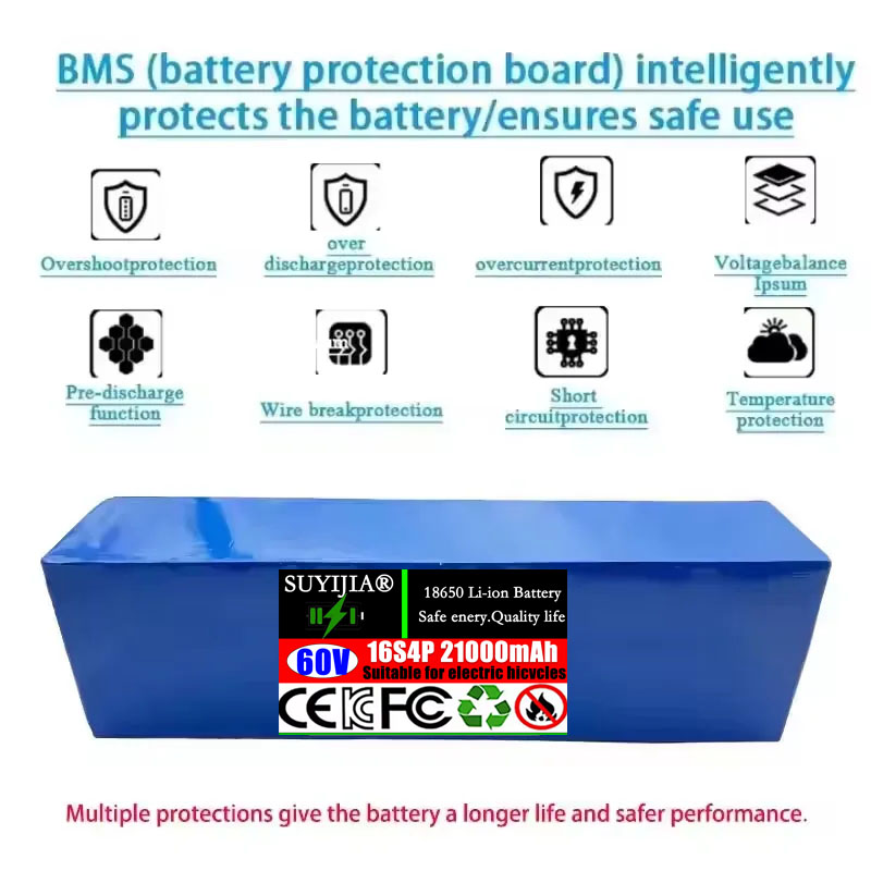 60 فولت 21 أمبير جديد 18650 16 - مراجعة 60V 30Ah Electric Scooter Battery وسعره